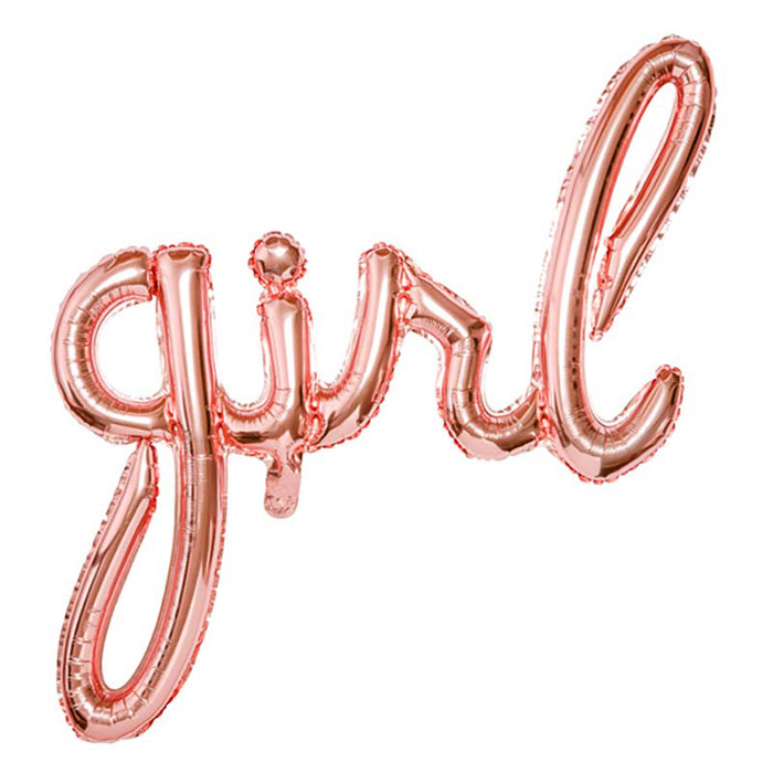 Folienballon Schriftzug "Girl" 77x70cm | Roségold