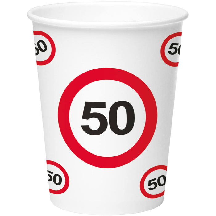 Pappbecher Verkehrsschild #50 | 8Stk./350ml