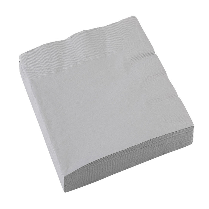 20 Papier Servietten 33 x 33 cm | Silber