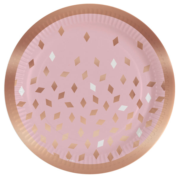 Pappteller Roségold | 8 Stück 23cm Ø