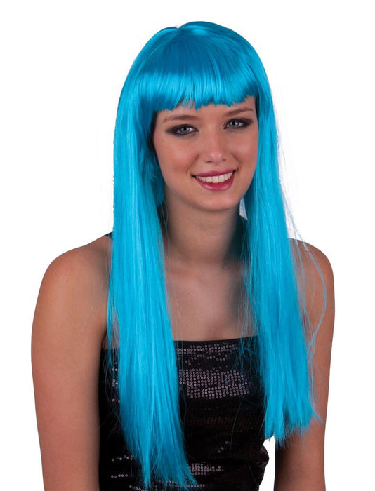 Damen Langhaar Perücke "Alexis" mit Pony - 57644 | Türkis