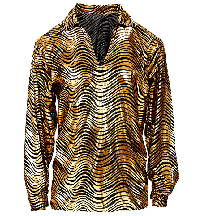 Disco Hemd "Fever" für Herren | Gold Schwarz
