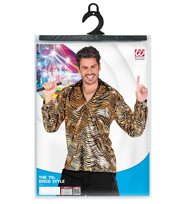 Disco Hemd "Fever" für Herren | Gold Schwarz