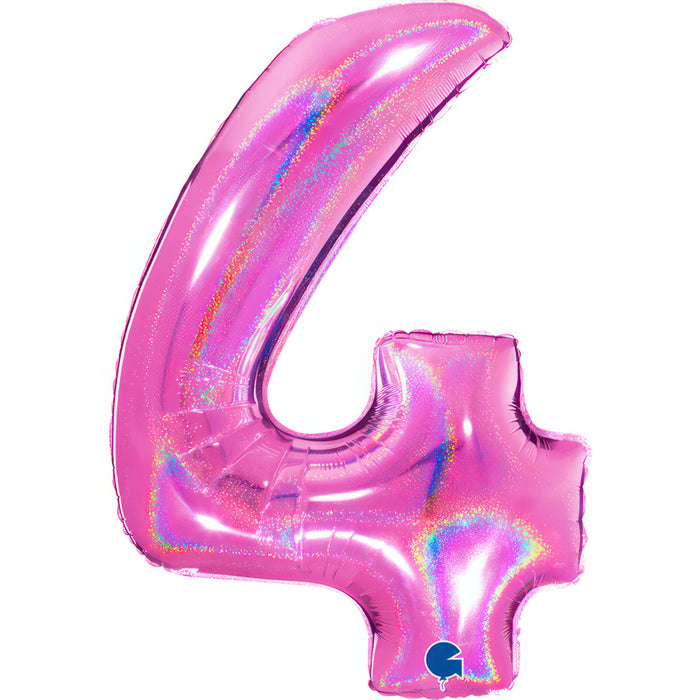 Riesenzahl Folienballon 40"/102cm | Holo Pink #4