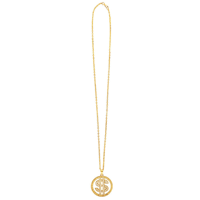 Dollar Halskette mit Strass | Gold - Schmuck Pimp