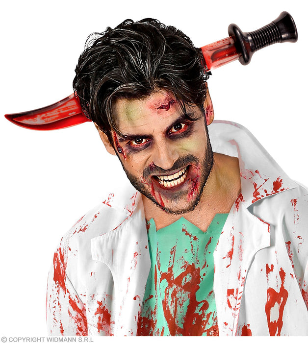 Halloween "Haarreif mit blutigem Messer" | Schwarz Rot