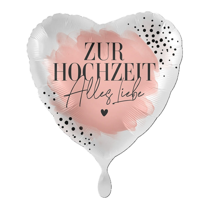 ABC18 Herz Folienballon Ø 43cm "Zur Hochzeit Alles Liebe"