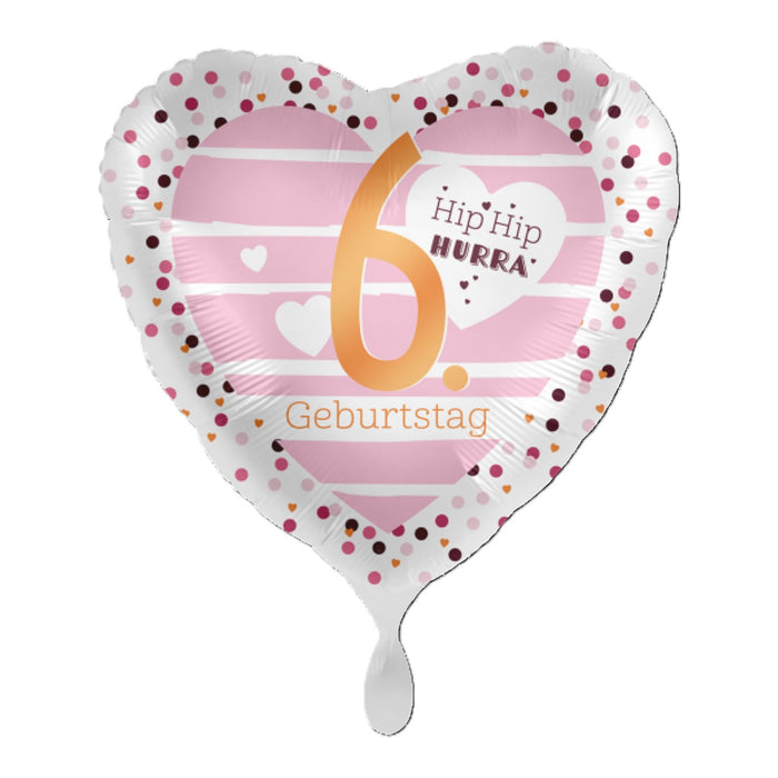 ABC18 Herz Folienballon Hip Hip Hurra #6 | Ø 43 cm