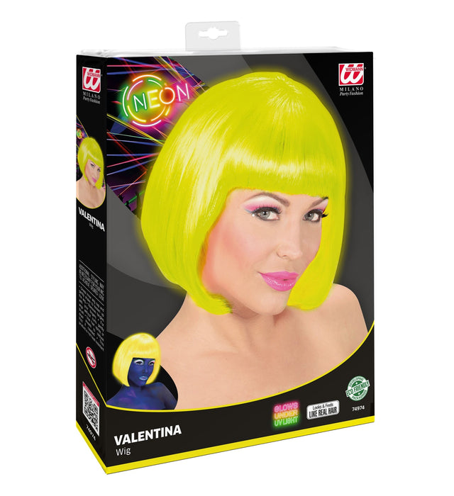 Damen Bob Perücke "Valentina" 74974 | Neon Gelb