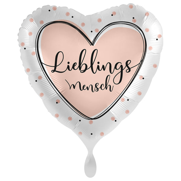 ABC18 Herz Folienballon Ø 43cm "Lieblingsmensch" Rosa