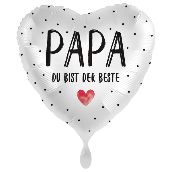 ABC18 Herz Folienballon Ø 43cm "Papa du bist der Beste"