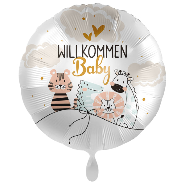 ABC18 Folienballon Ø 43cm "Willkommen Baby"