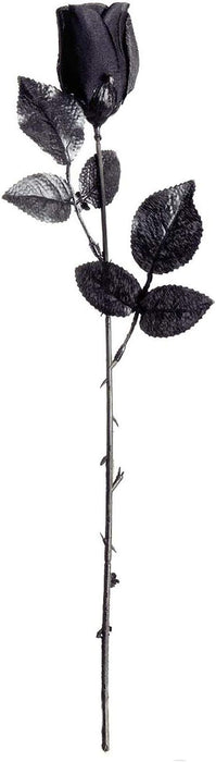 Halloween Dekoblume "Black Rose" 44 cm | Schwarz