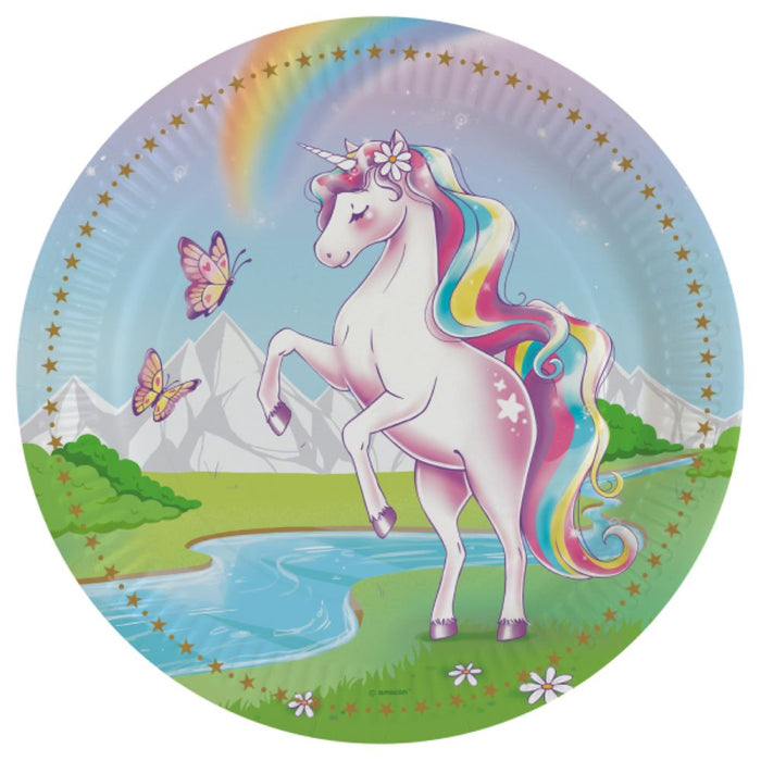 Pappteller Einhorn 23 cm | 8 Stück