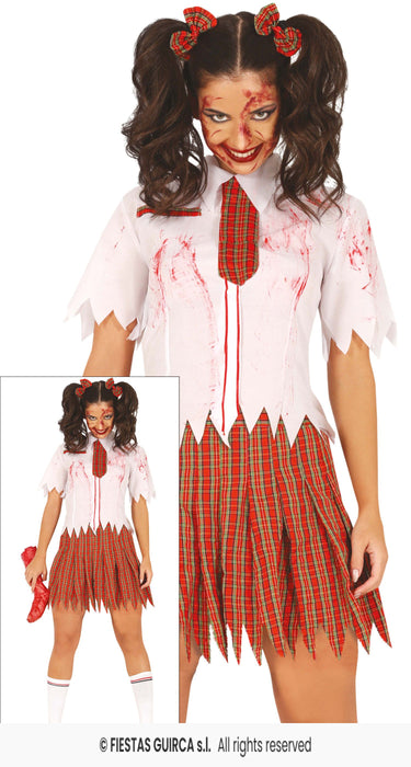 Kostüm Lady Zombie Schulmädchen Gr.M