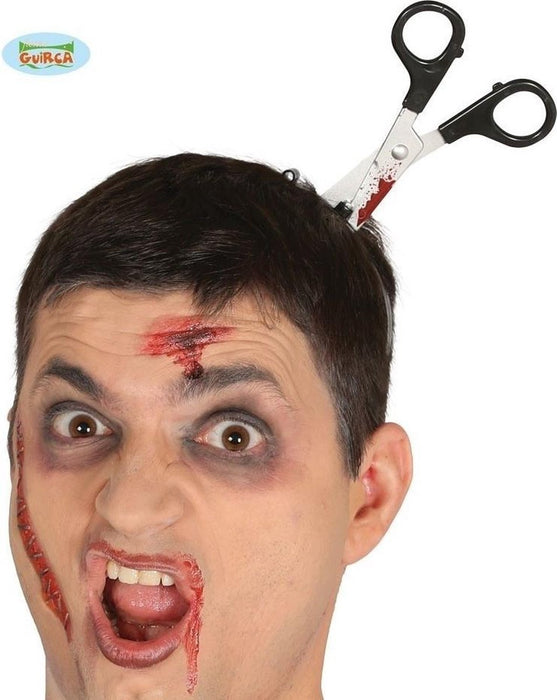 Halloween Zombie Haarreif "Schere im Kopf"