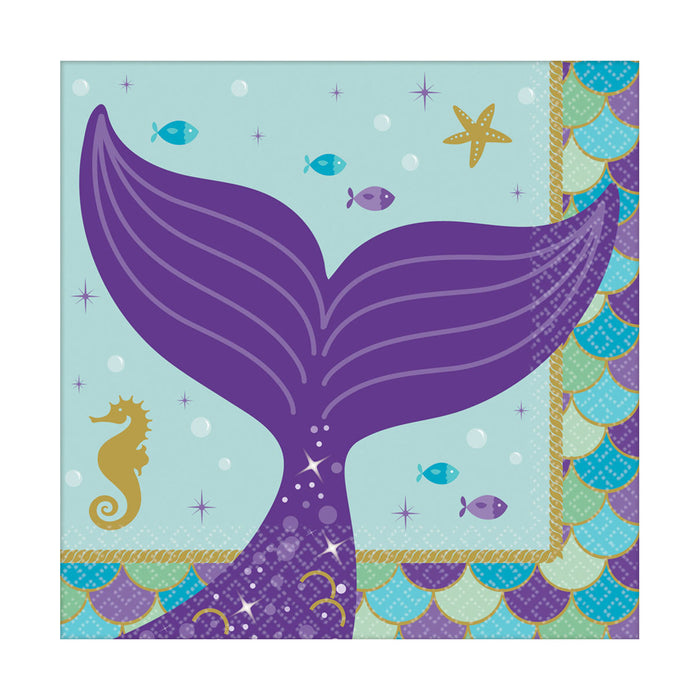 Servietten Meerjungfrau Mermaid Wishes 16Stk. 25x25cm