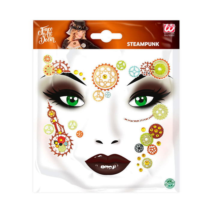 Face Art Decor Glitzer Tattoo Sticker - Steampunk | Gesichtssticker zum Kostüm