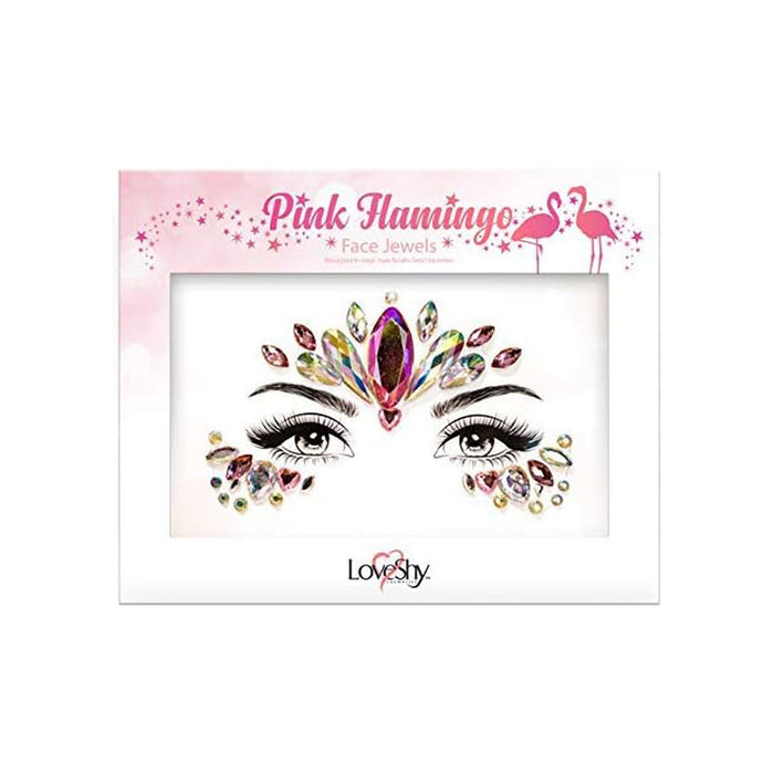 Face Jewels "Pink Flamingo" - Selbstklebende Glitzersteine