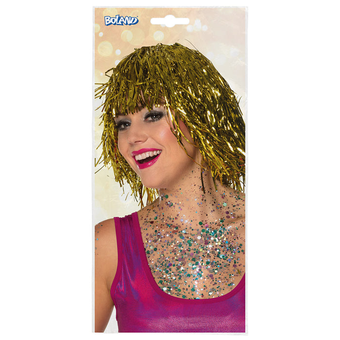 Perücke Folie Lametta sortiert