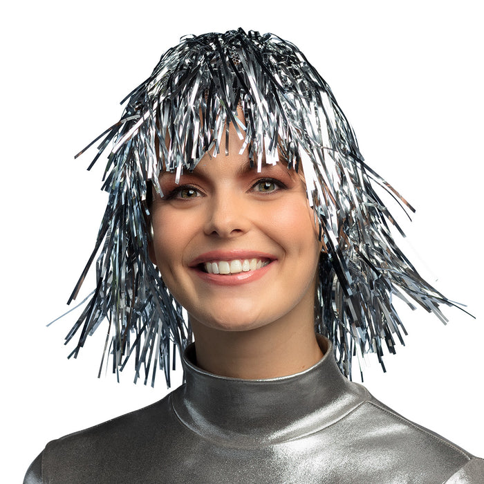 Perücke Folie Lametta sortiert
