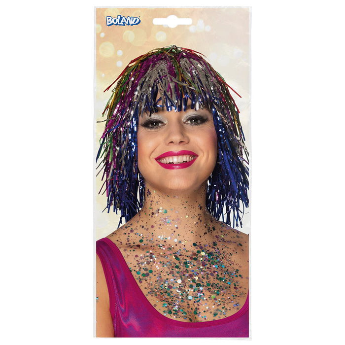 Perücke Folie Lametta sortiert