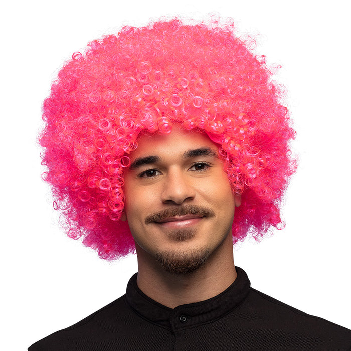 Perücke Afro Rosa