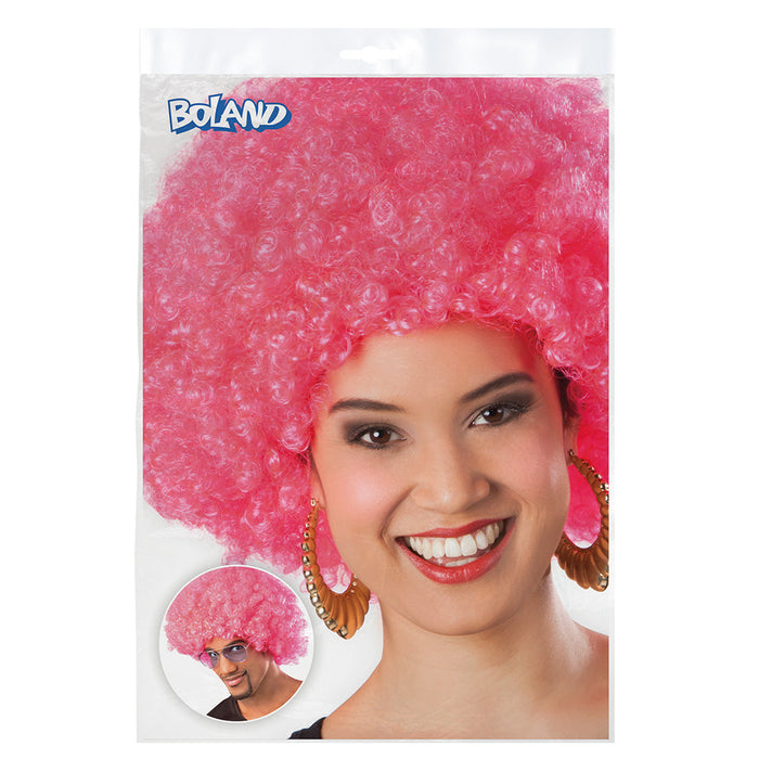 Perücke Afro Rosa