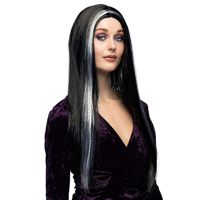 Perücke "Hexe Aurora" für Damen | Schwarz/Weiß
