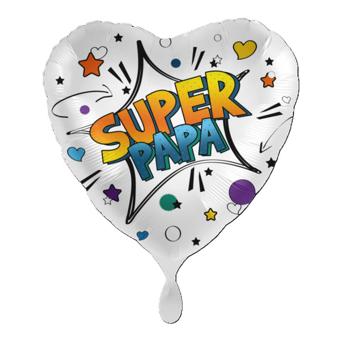 ABC18 Herz Folienballon Ø 43cm "Super Papa"