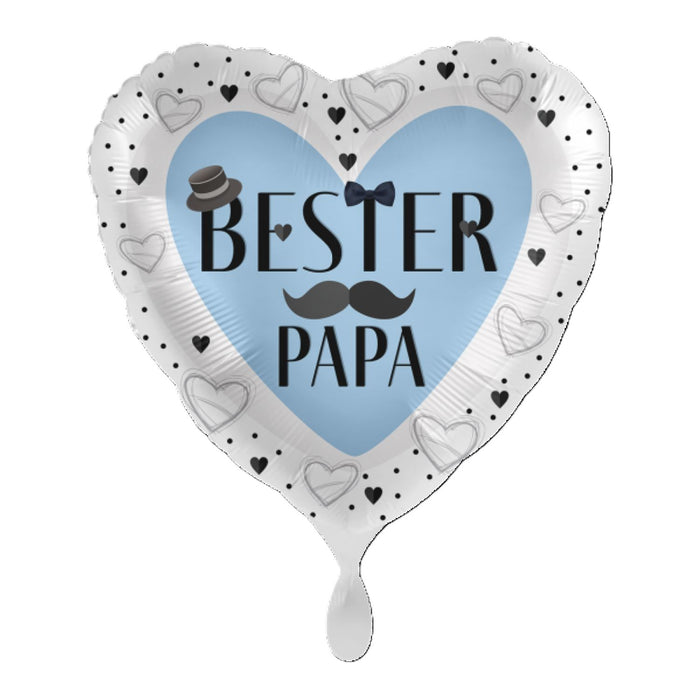 ABC18 Herz Folienballon Ø 43cm "Bester Papa"
