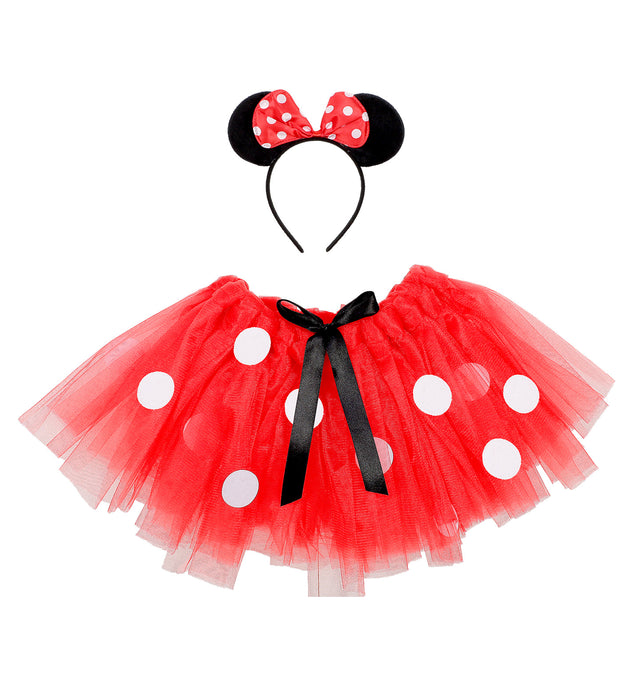 Minnie Maus Kinderkostüm - Tutu und Haarreif | Tierkostüm Gr. 110