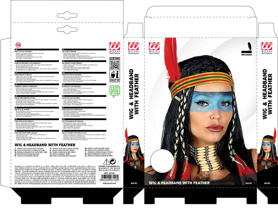 Indianerin Perücke Cheyenne für Damen | Schwarz