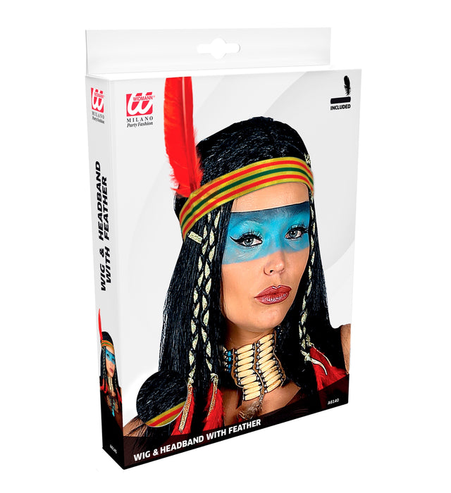 Indianerin Perücke Cheyenne für Damen | Schwarz