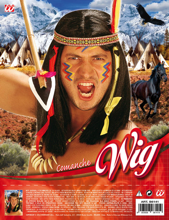 Perücke Comanche | Schwarz