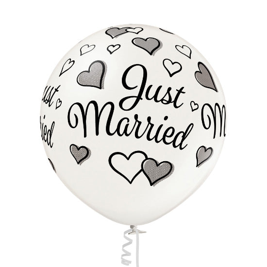 B250 Luftballon Just Married Ø 60cm | Pearl #070 Metallic