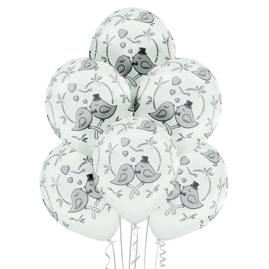 Luftballon Ø30cm "Just Married" | 6 Stk. - Clear