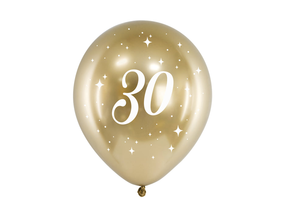 Latexballon Ø30cm "Happy Birthday" Gold | 6 Stk. #30