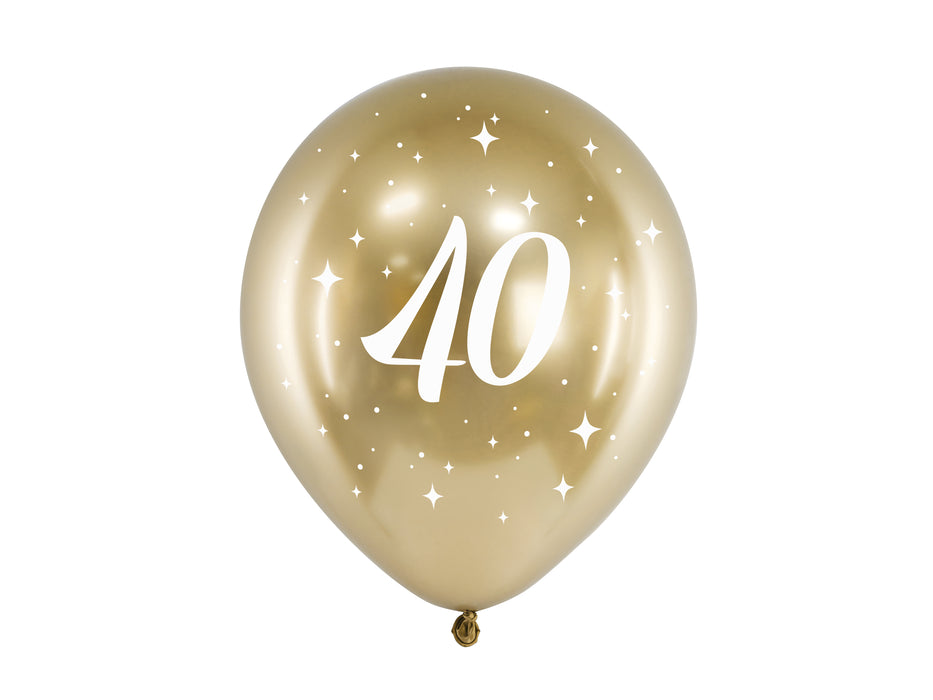 Latexballon Ø30cm "Happy Birthday" Gold | 6 Stk. #40