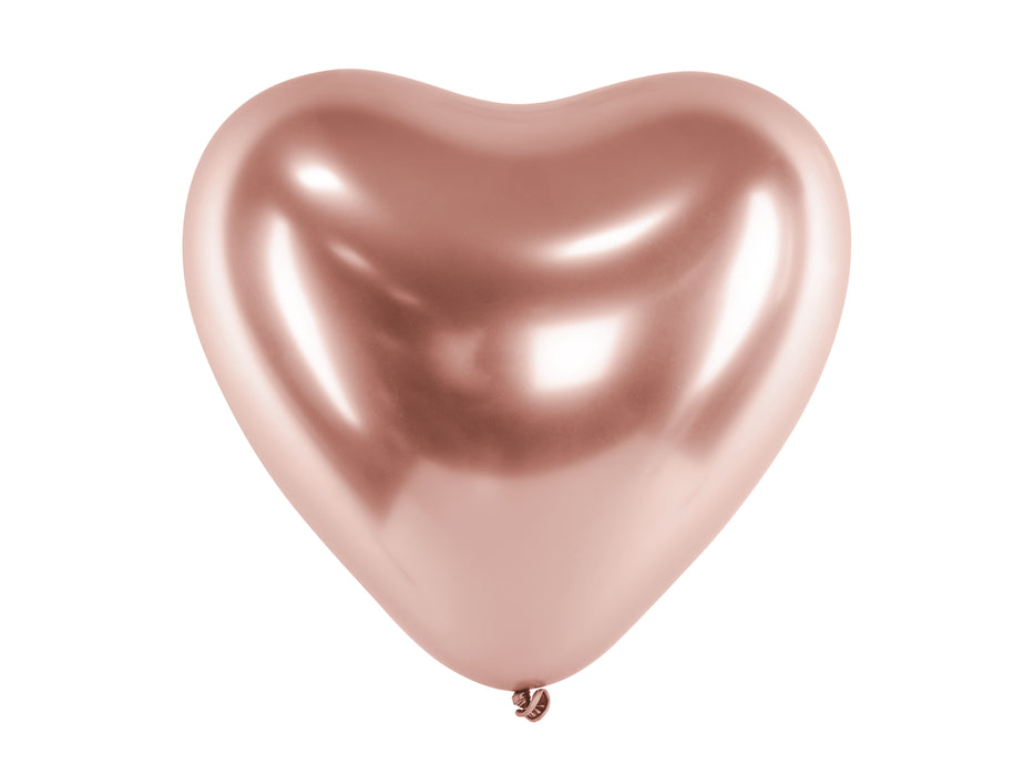 50 Stk. Herz Luftballon Ø30cm "Glossy" | Rosegold
