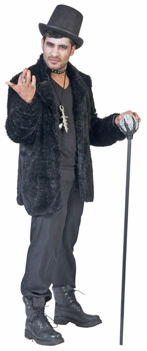 Hippie Jacke Clayton in Plüsch-Optik - Schwarz