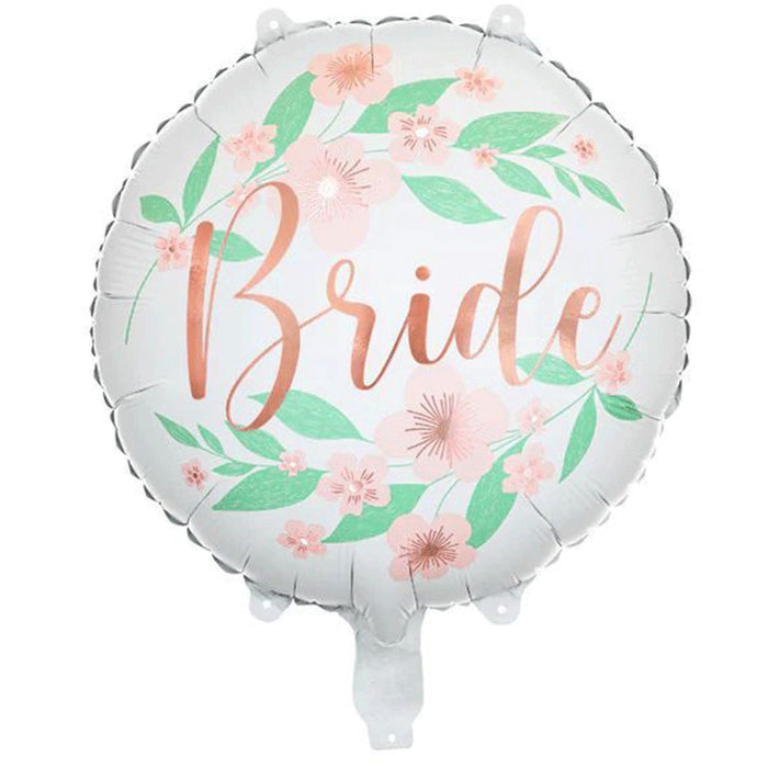 ABC18 Folienballon "Bride" Blumenmotiv | 45 cm
