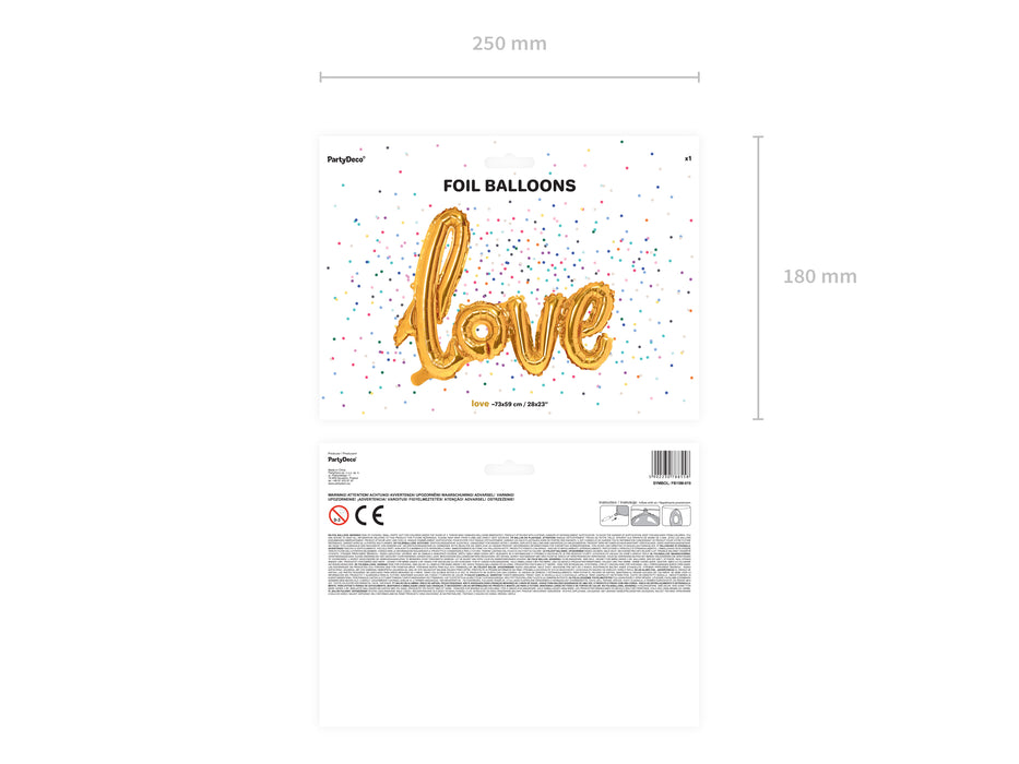 Folienballon "Love" Gold | 73 x 59 cm