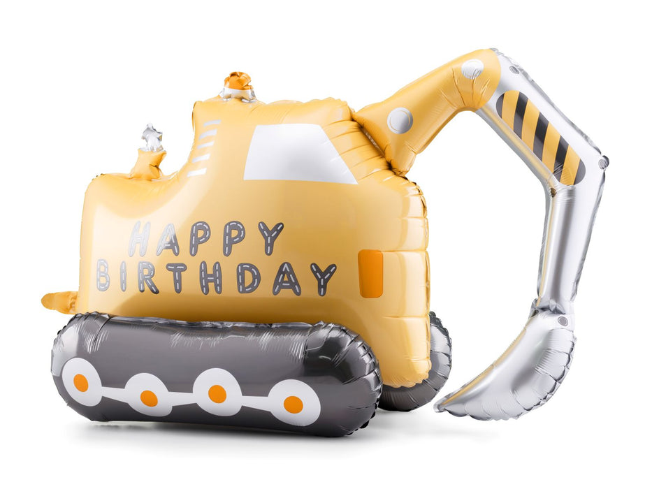 Shape Folienballon Bagger "HAPPY BIRTHDAY" | 47x76 cm