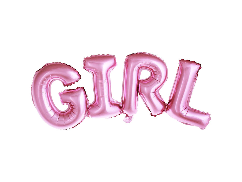 Folienballon Schriftzug "GIRL" 74 x 33 cm | Rosa Babyparty Dekoration für Mädchen