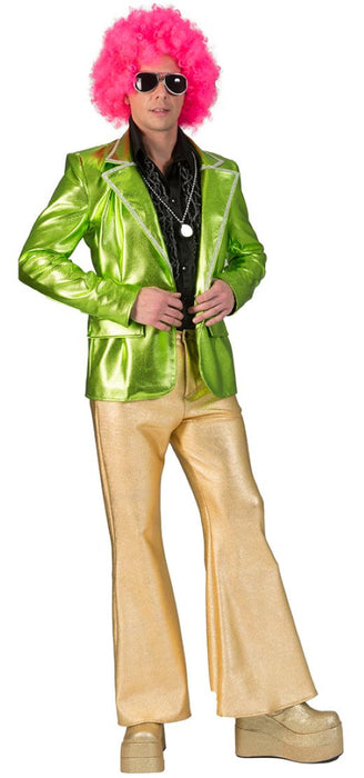 Disco Fever Metallic Kostüm Jacke für Herren - Neongrün