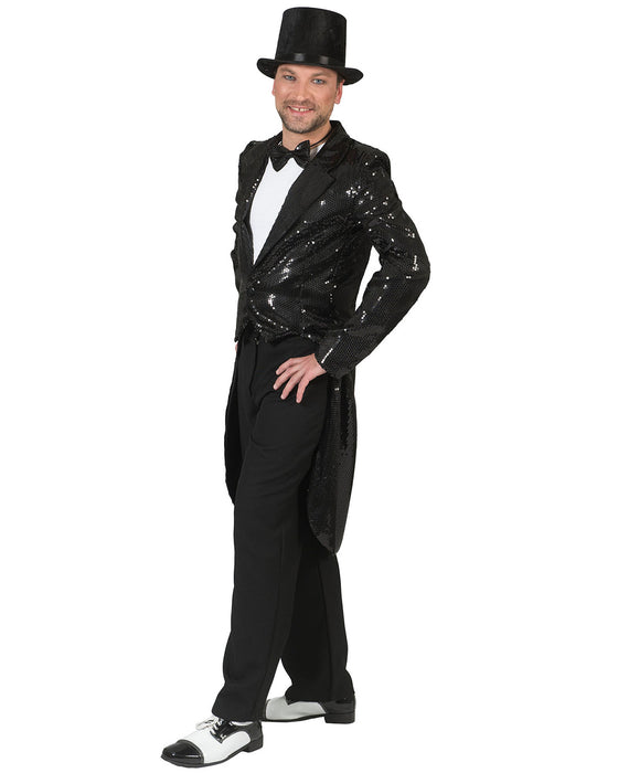 Pailletten Frack "Aron" für Herren | Schwarz