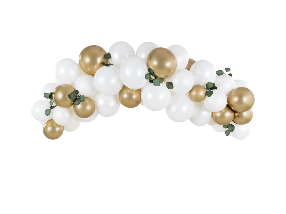 Latexballon Ballongirlande weiß-gold, 200cm