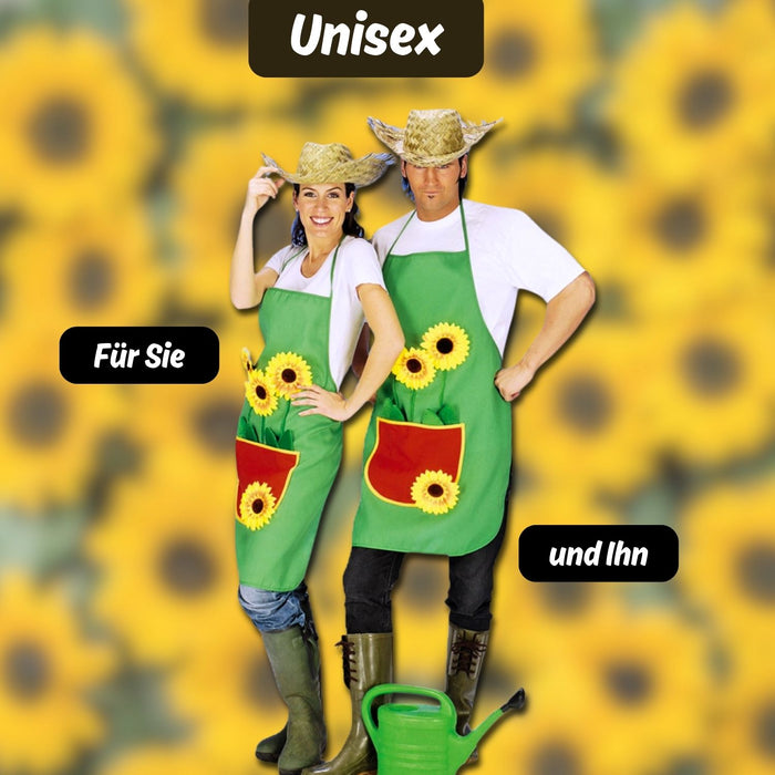 Gärtnerschürze für Damen und Herren | Mit Sonnenblumen Applikationen