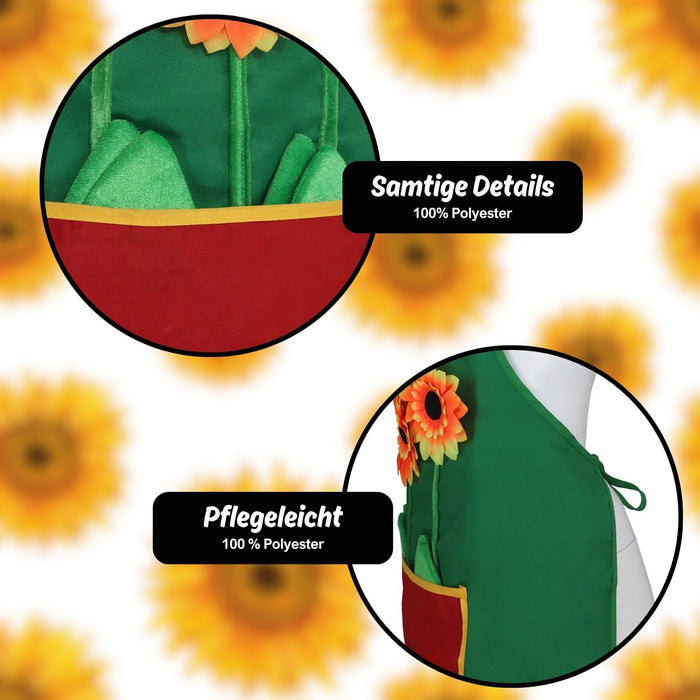 Gärtnerschürze für Damen und Herren | Mit Sonnenblumen Applikationen